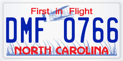 NC license plate DMF0766