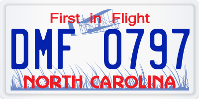 NC license plate DMF0797