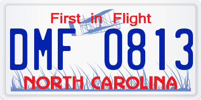 NC license plate DMF0813
