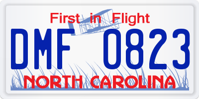 NC license plate DMF0823