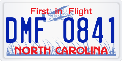 NC license plate DMF0841