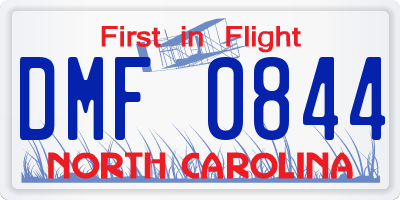 NC license plate DMF0844