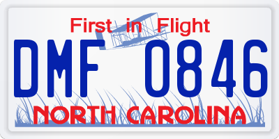 NC license plate DMF0846