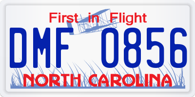 NC license plate DMF0856
