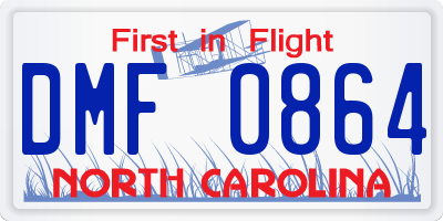 NC license plate DMF0864