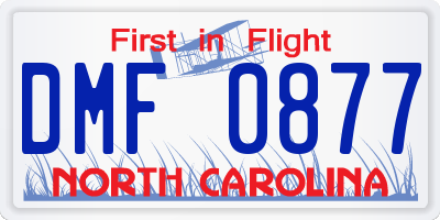 NC license plate DMF0877