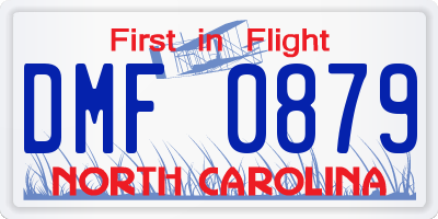 NC license plate DMF0879