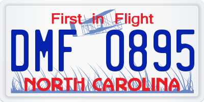 NC license plate DMF0895