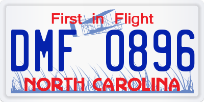 NC license plate DMF0896
