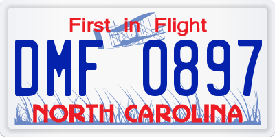 NC license plate DMF0897