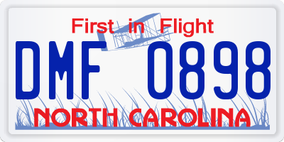 NC license plate DMF0898