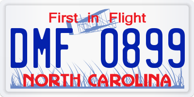 NC license plate DMF0899