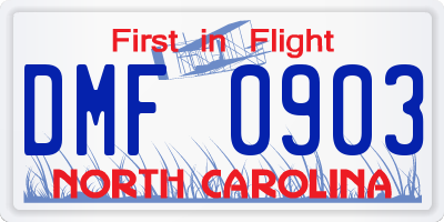 NC license plate DMF0903