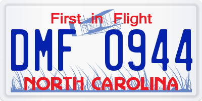NC license plate DMF0944