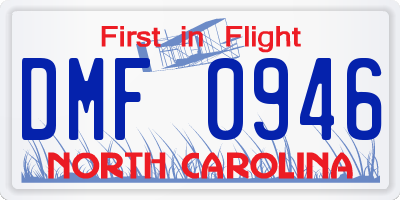 NC license plate DMF0946