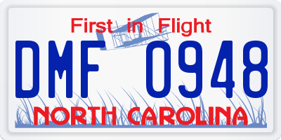 NC license plate DMF0948