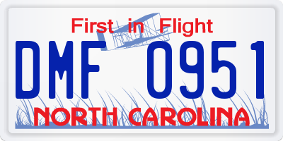 NC license plate DMF0951