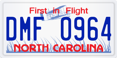 NC license plate DMF0964