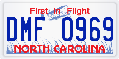 NC license plate DMF0969