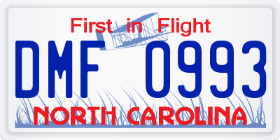 NC license plate DMF0993