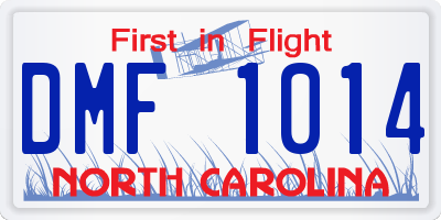 NC license plate DMF1014