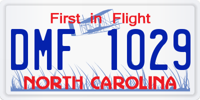 NC license plate DMF1029