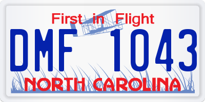 NC license plate DMF1043