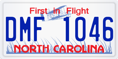 NC license plate DMF1046