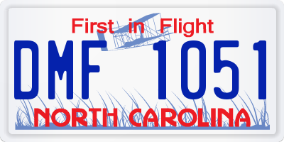 NC license plate DMF1051