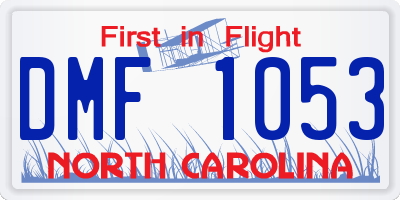 NC license plate DMF1053