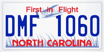 NC license plate DMF1060