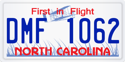 NC license plate DMF1062