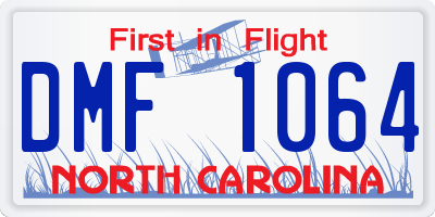 NC license plate DMF1064