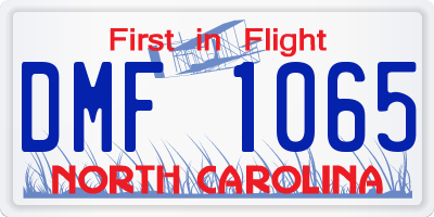 NC license plate DMF1065