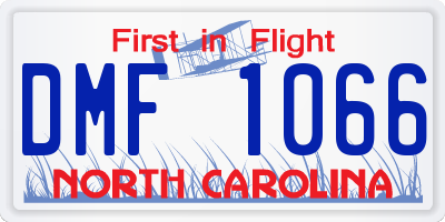 NC license plate DMF1066