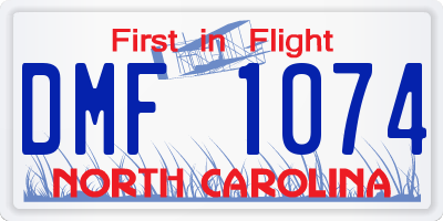 NC license plate DMF1074