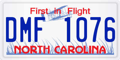NC license plate DMF1076
