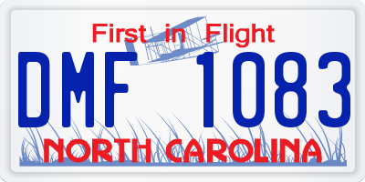 NC license plate DMF1083
