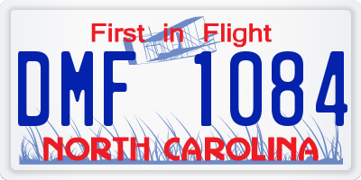 NC license plate DMF1084