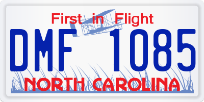 NC license plate DMF1085
