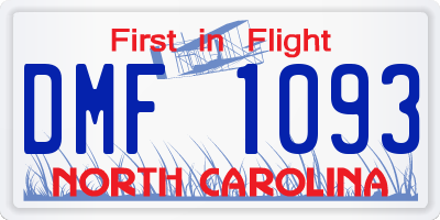 NC license plate DMF1093