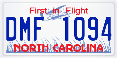 NC license plate DMF1094