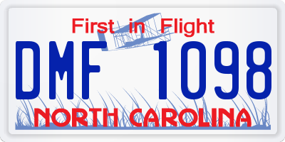 NC license plate DMF1098