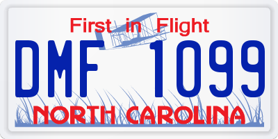 NC license plate DMF1099
