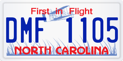 NC license plate DMF1105