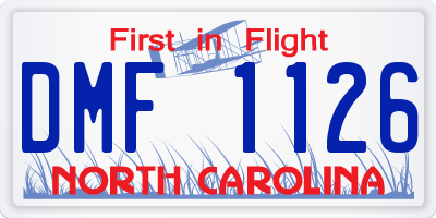 NC license plate DMF1126