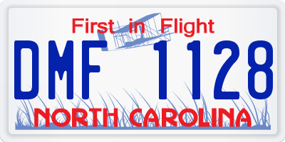 NC license plate DMF1128