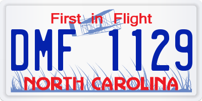 NC license plate DMF1129