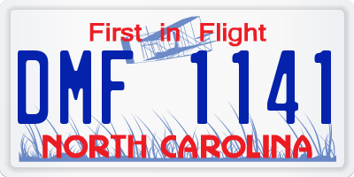 NC license plate DMF1141