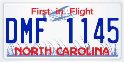 NC license plate DMF1145